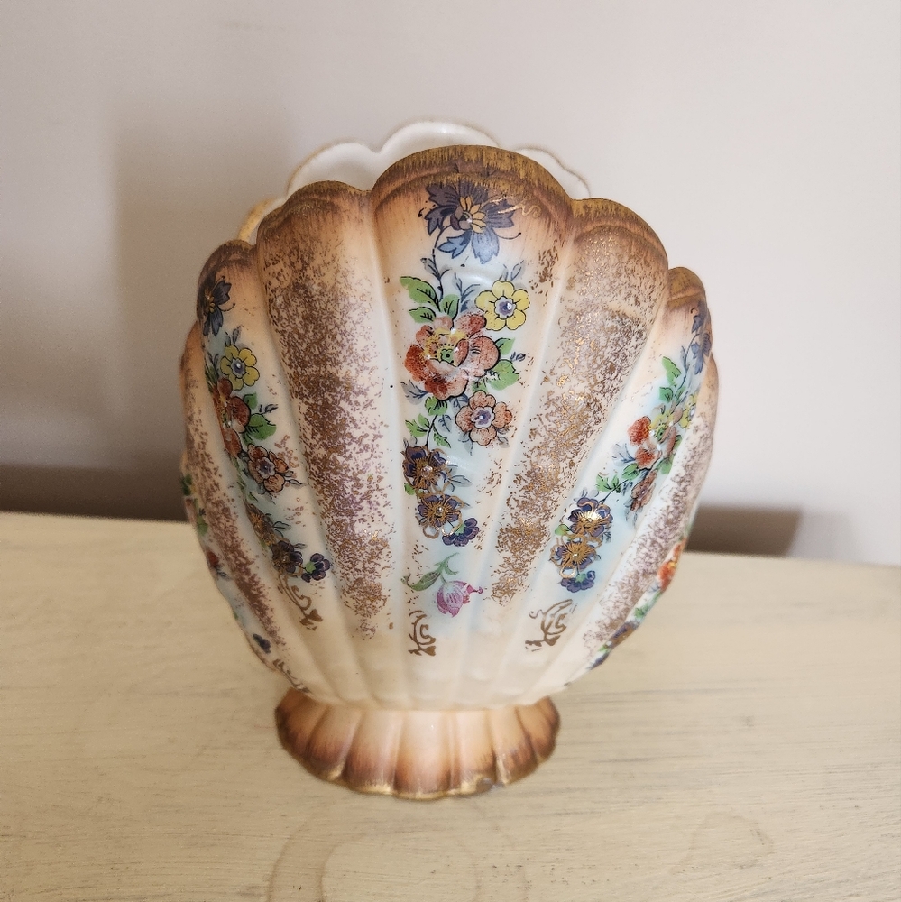 Antique Vase Porcelain Abington Flower Hand Painted USA
